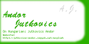 andor jutkovics business card